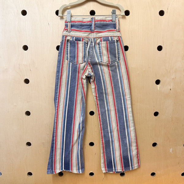Vintage 1970s Striped Bell Bottomed Jeans / 5T-6