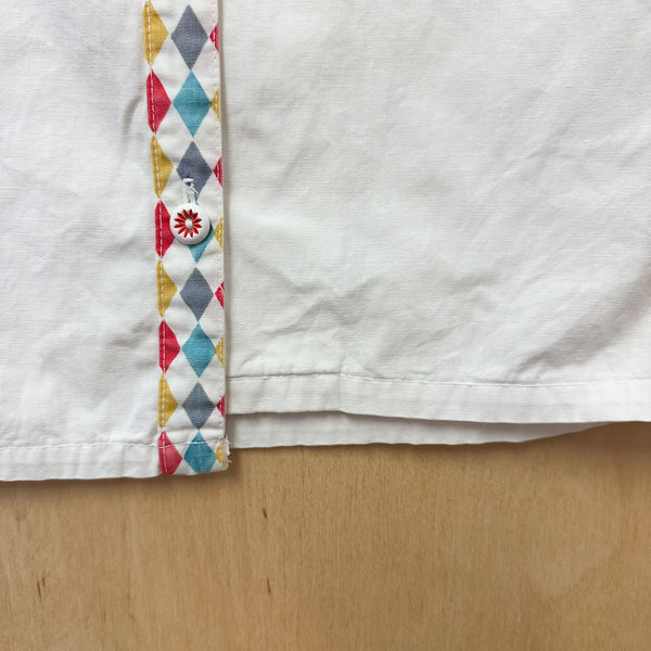 Vintage 1950s Harlequin Blouse / 6-7yr