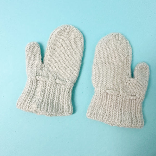 Vintage 1950s Blue Wool Mittens / baby size