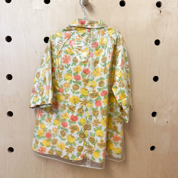 Vintage 1960s Floral Raincoat with a hat / 5T