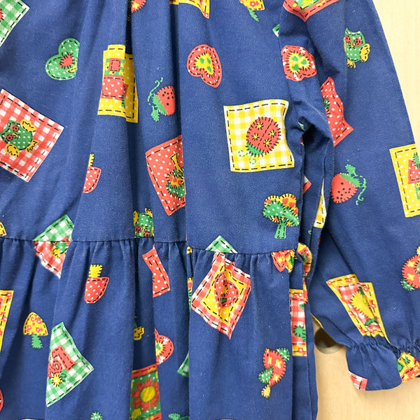 Vintage 1970s Mushroom Dress / 4T