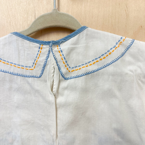 Vintage 1920-30s Cross Stiched Dog Romper / 2-3T