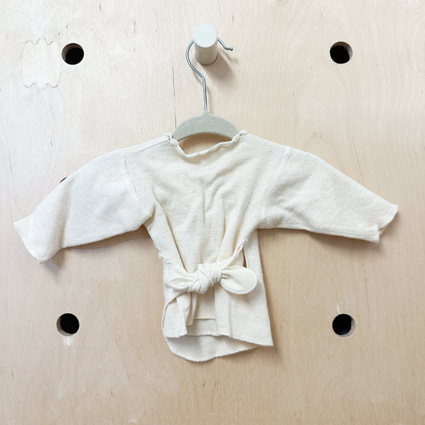 Vintage Cream Wool Wrap Top / 0-3M