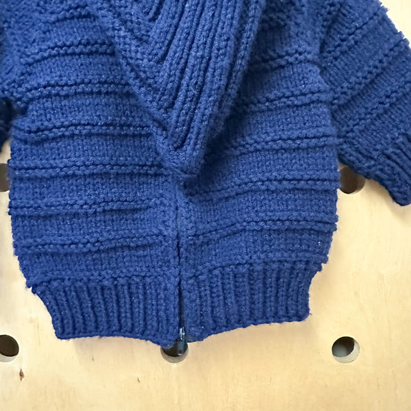 Vintage 1980s Navy Hooded Sweater / 12-18M