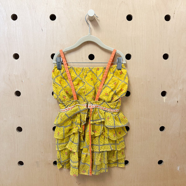 Vintage 1960s Yellow Swimsuit Set / 12yr