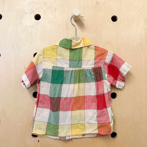Vintage 1960s Rainbow Check Shirt / 3T