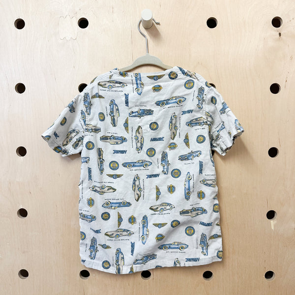 Vintage 1960s Car Print Shirt / 8yr