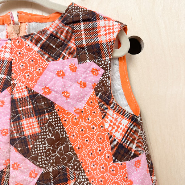 Vintage 1960s Quilted Dress / 4T