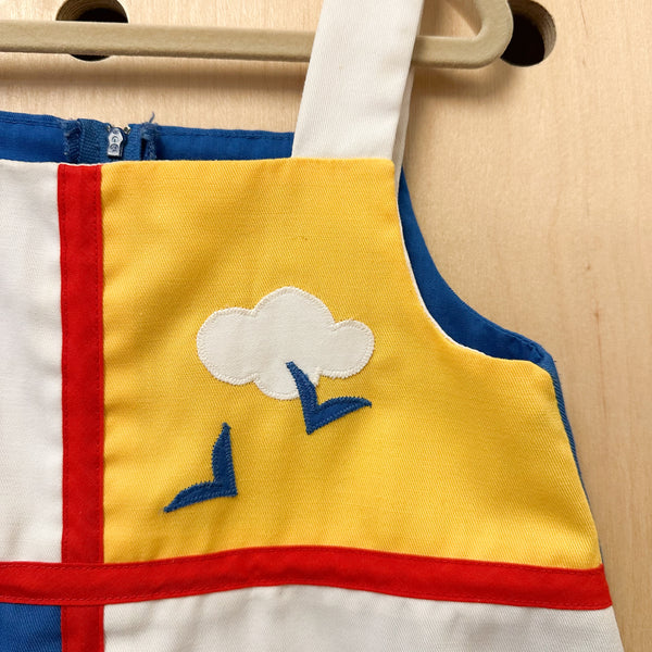 Vintage 1980s Colorblock Boat Dress / 4T