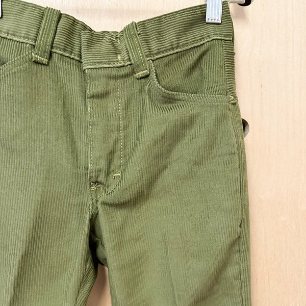 Vintage 1970s Olive Corduroy Pants / 8yr