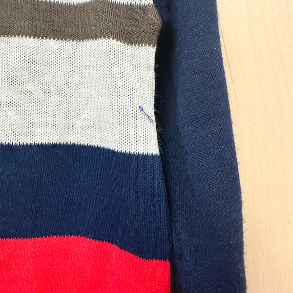 Vintage 1970s Navy Colorblock Turtleneck / 6yr