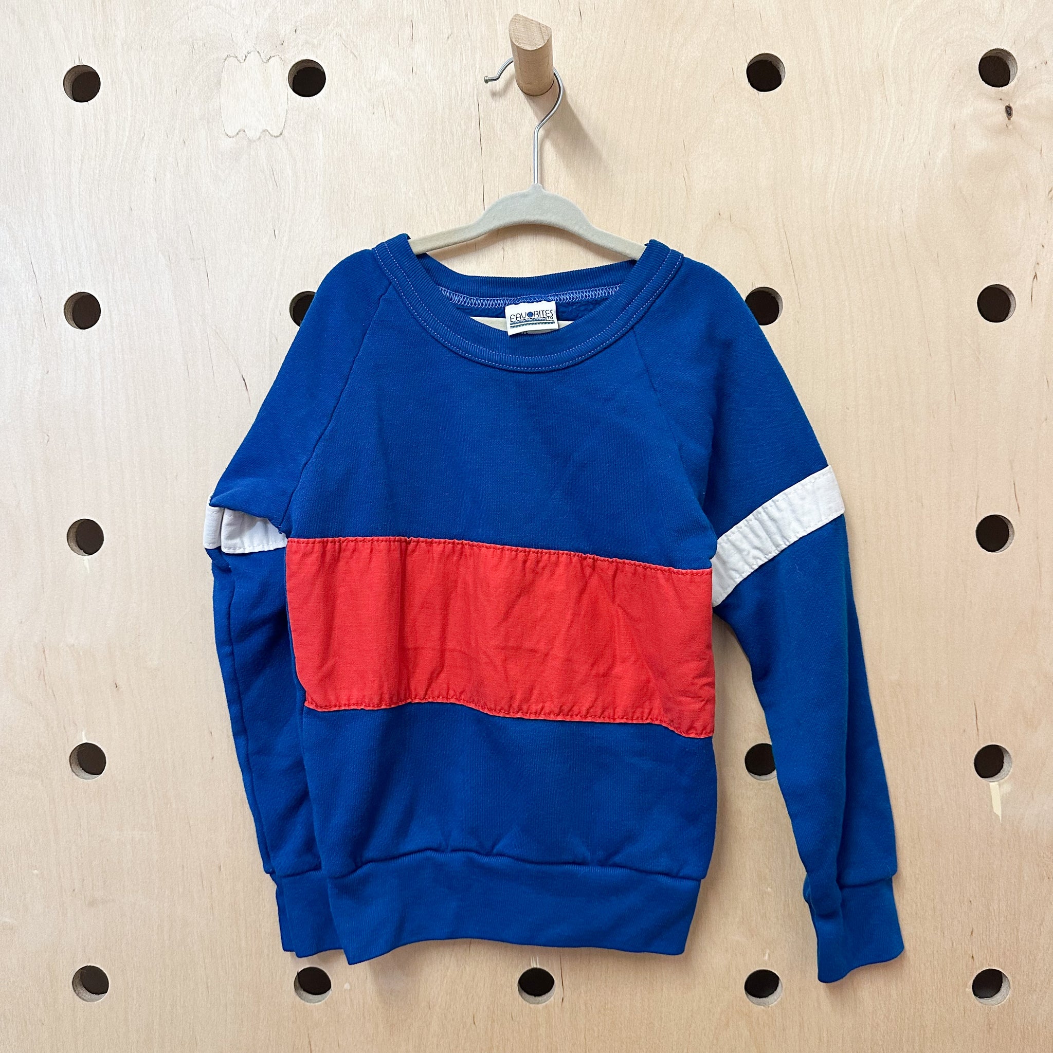 Vintage 1980s Color Block Sweatshirt / 6yr