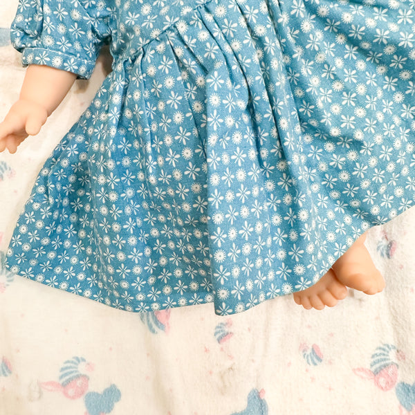Vintage 1950s Blue Doll Dress (fits Minikane Soft Bodied doll)
