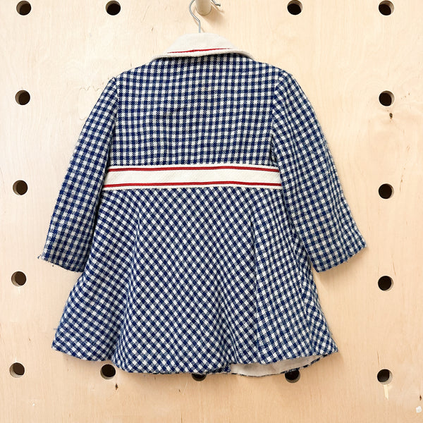 Vintage 1960s Gingham Tweed Coat / 4T