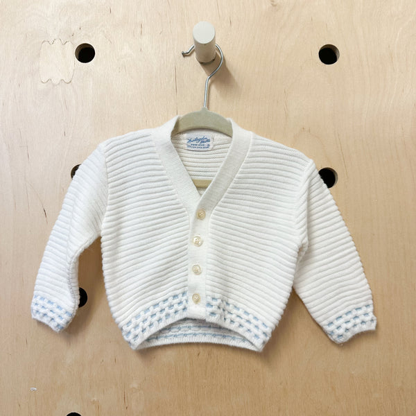 Vintage 1970s White Cardigan / 12M