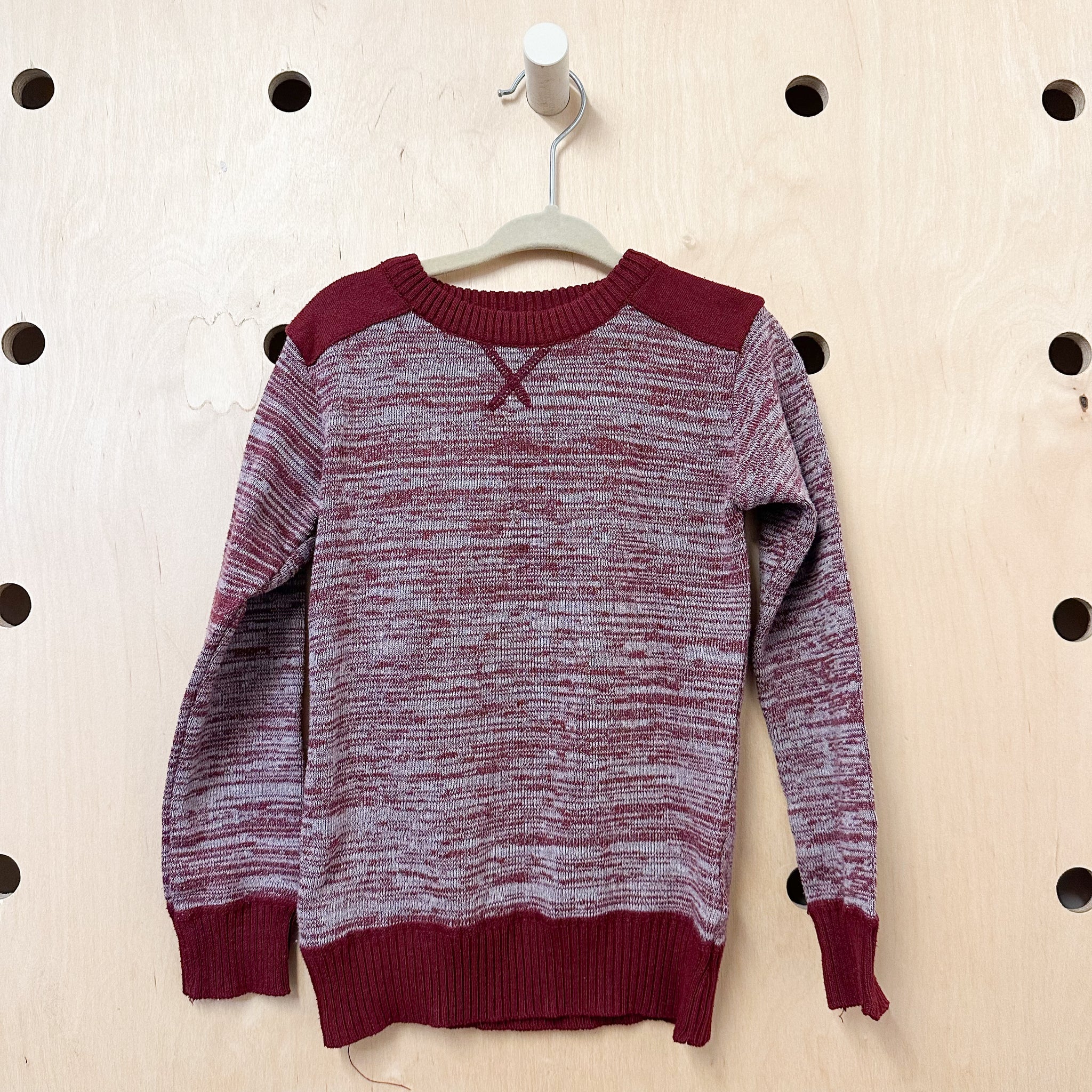 Vintage 1970s Maroon & Gray Space Dye Sweater / 5T