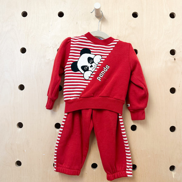 Vintage 1980s Panda Tracksuit set / 24M / 2T