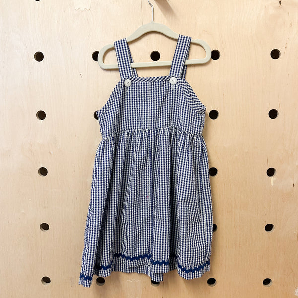 Vintage 1980s Gingham Boat Dress / 6yr
