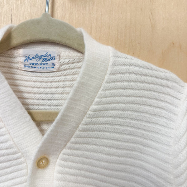 Vintage 1970s White Cardigan / 12M