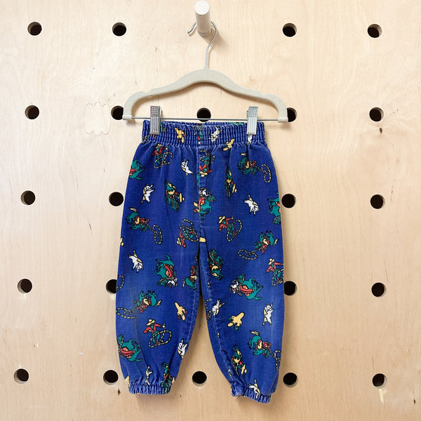 Vintage 1980s Cowboy Corduroy Pants / 12-18M