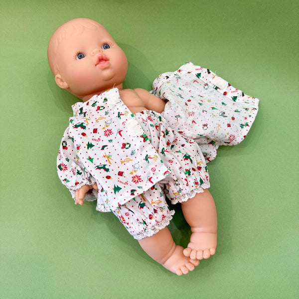Vintage Doll Christmas PJ (fits Gordis doll)