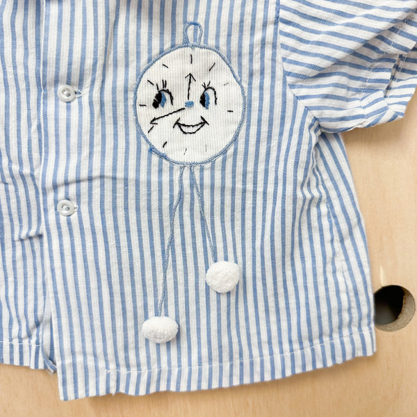 Vintage 1960s Baby Clock Shirt / 0-3M