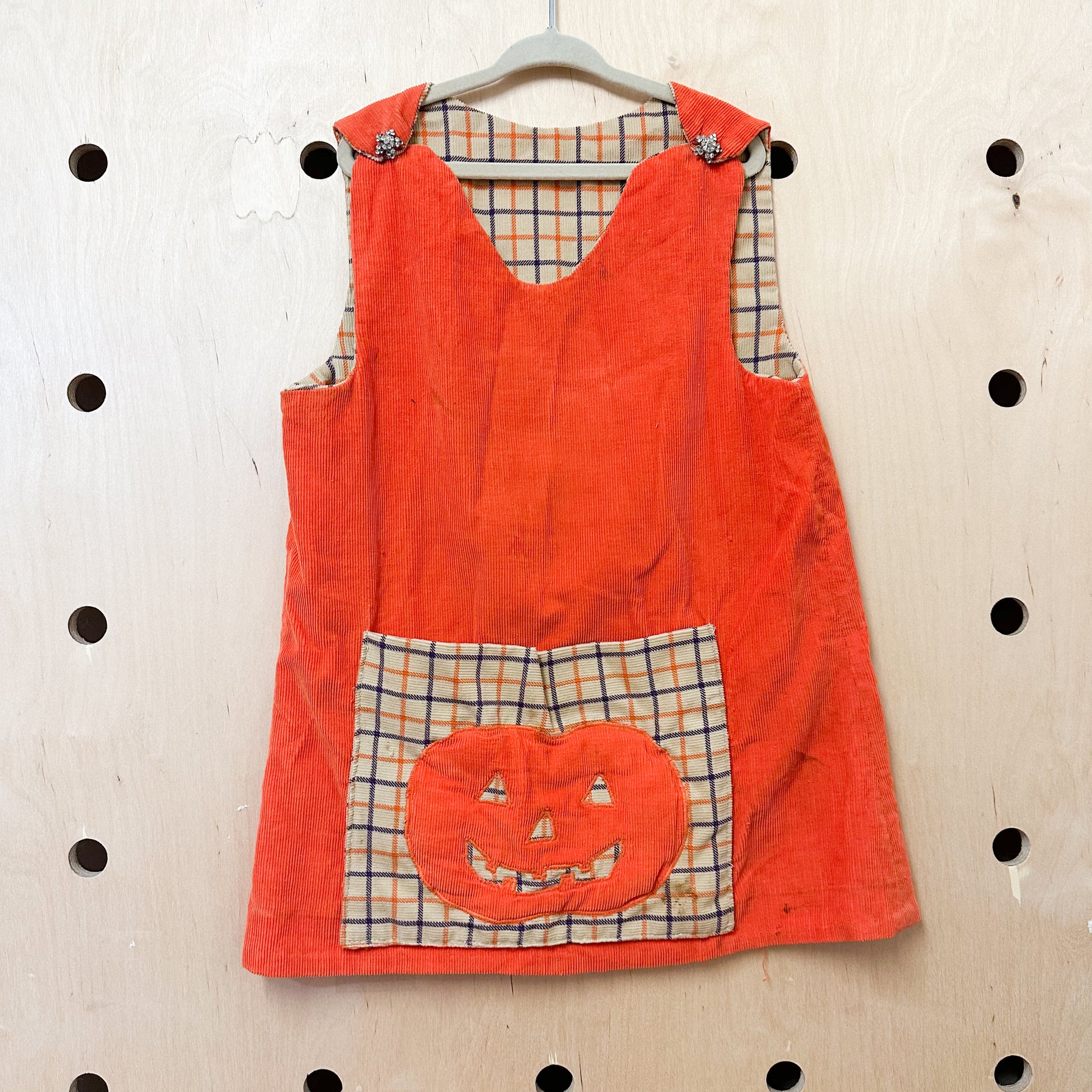 Vintage 1980s Jack o'lantern Dress / 6-7yr