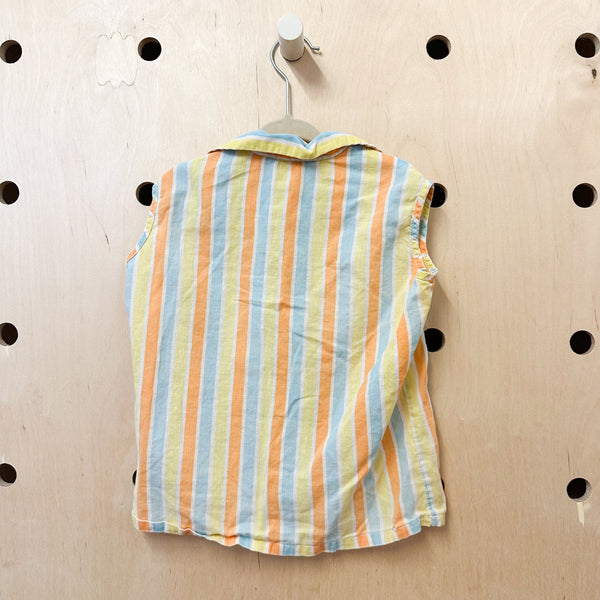 Vintage 1960s Striped Blouse / 6yr