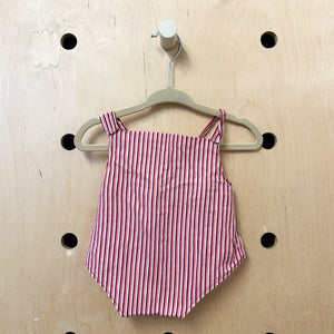 Vintage 1930s Striped Cotton Romper / 3-6M