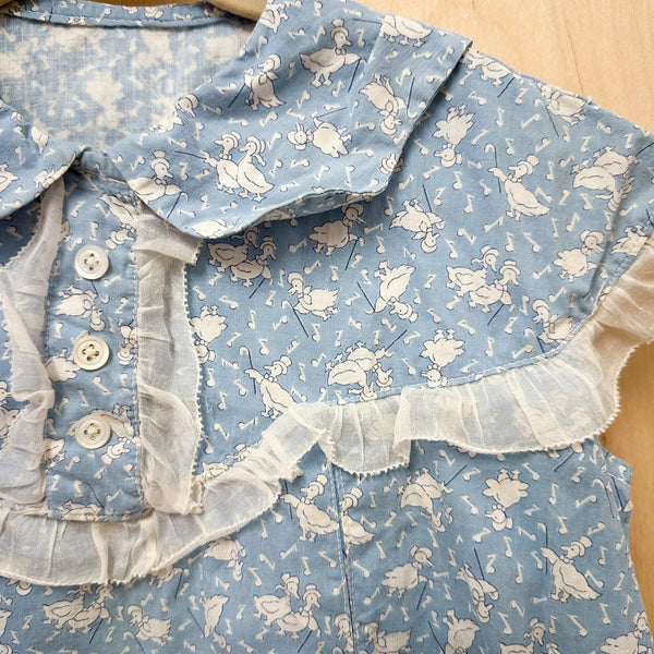 Vintage 1930s Goose Print Dress / 3T