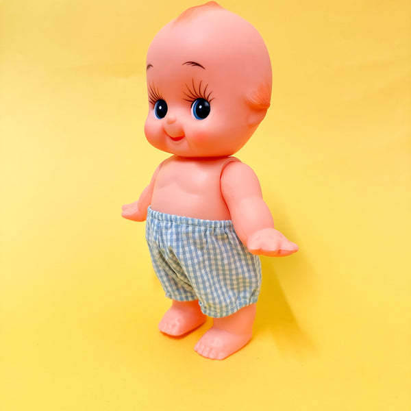 Vintage 1950s Blue Gingham Doll Shorts (fits 25cm Kewpie & Minikane Soft Bodied Doll)