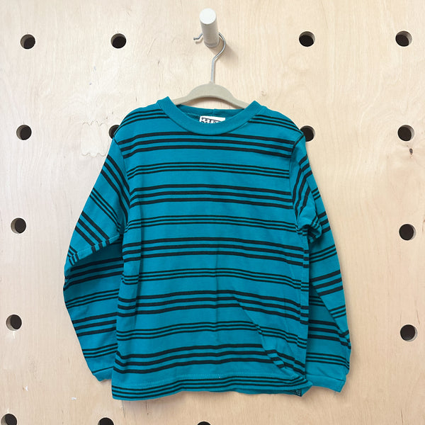 Vintage 1990s Teal Striped Tee / 4-5T