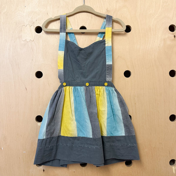 Vintage 1950s Striped Pinafore Dress / 2-3T