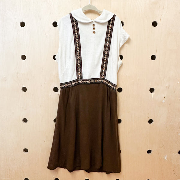 Vintage 1960s Fuax 2pc Dress / 10-11yr