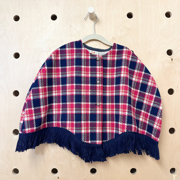 Vintage 1970s Tweed Cape / 6yr