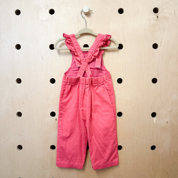 Vintage 1980s Pink Overalls / 12M