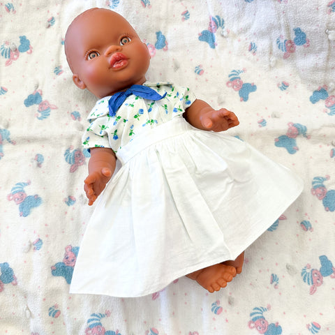 Vintage White Doll Skirt (fits Minikane Gordis Doll)