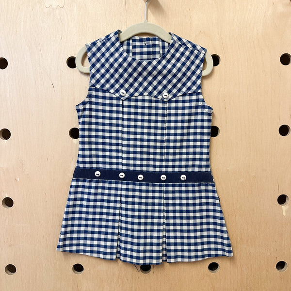 Vintage 1960s Gingham Mod Dress / 3-4T