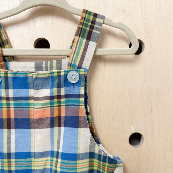 Vintage 1960s Tartan Romper / 2-3T