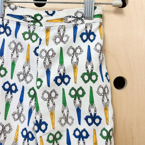 Vintage 1960s Scissor Print Pants / 18-24M