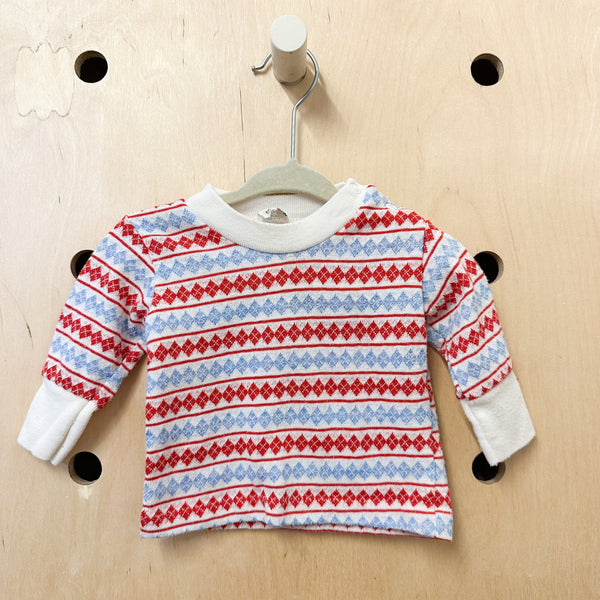Vintage 1970s Argyle Long Sleeve Tee / 3M