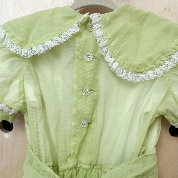 Vintage 1950s Sheer Yellow Party Dress / 4-5yr (AS IS)