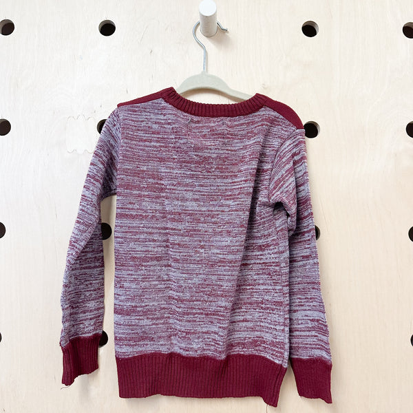 Vintage 1970s Maroon & Gray Space Dye Sweater / 5T