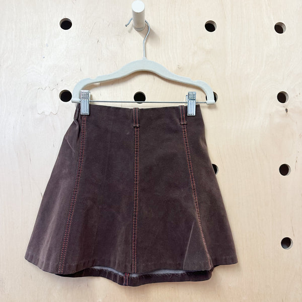 Vintage 1970s Faux Suede Skirt / 6yr