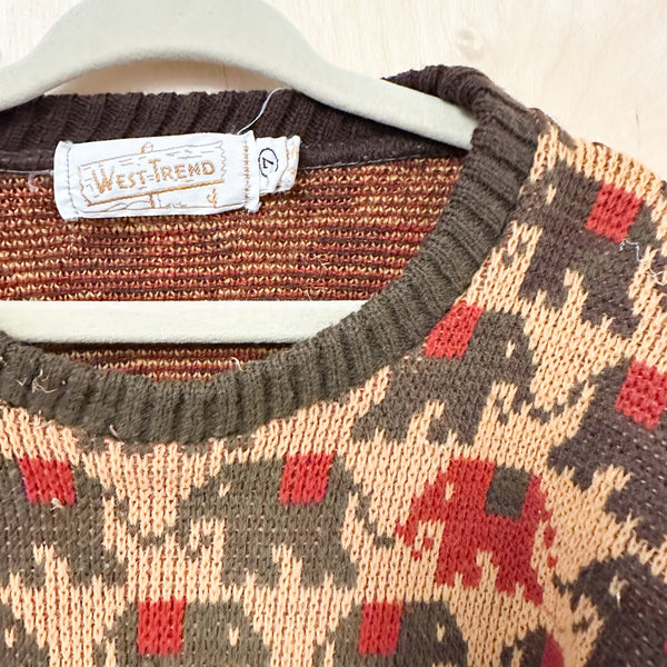 Vintage 1970s Elephant Sweater / 5T