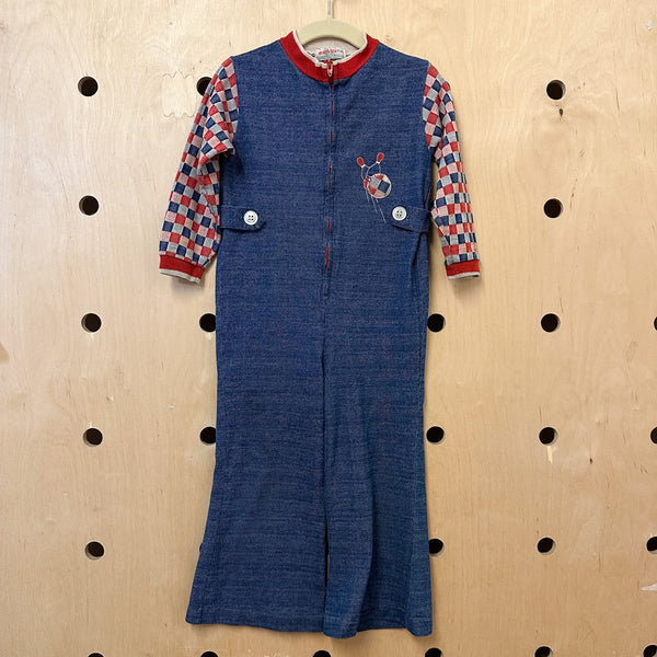 Vintage 1970s Bowling Jumpsuit / 4T