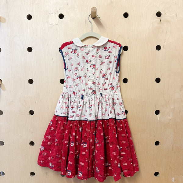Vintage 1950s Ship Print Dress / 6x