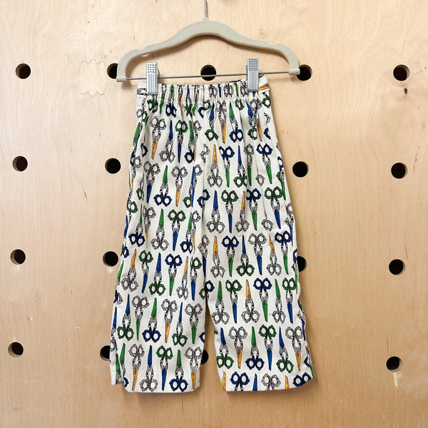 Vintage 1960s Scissor Print Pants / 18-24M