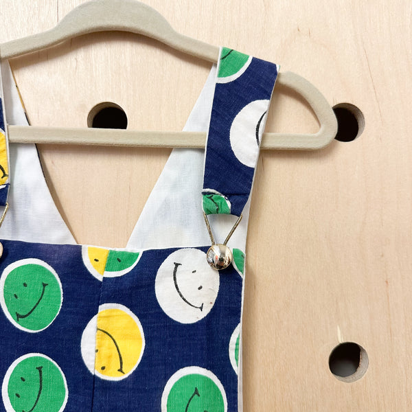 Vintage 1970s Smiley Face Overalls / 4T