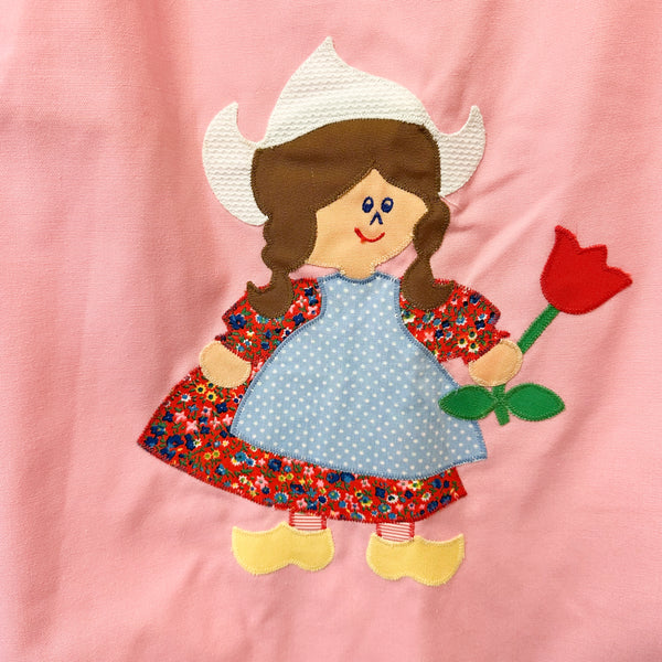 Vintage Dutch Girl Pink Dress / 8yr